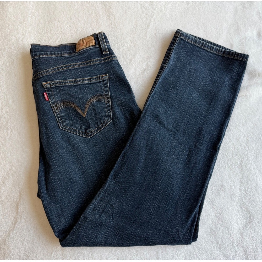 Levis Jeans Women's 512 Perfect Slimming Straight Leg Jeans Dark Wash Size 14S